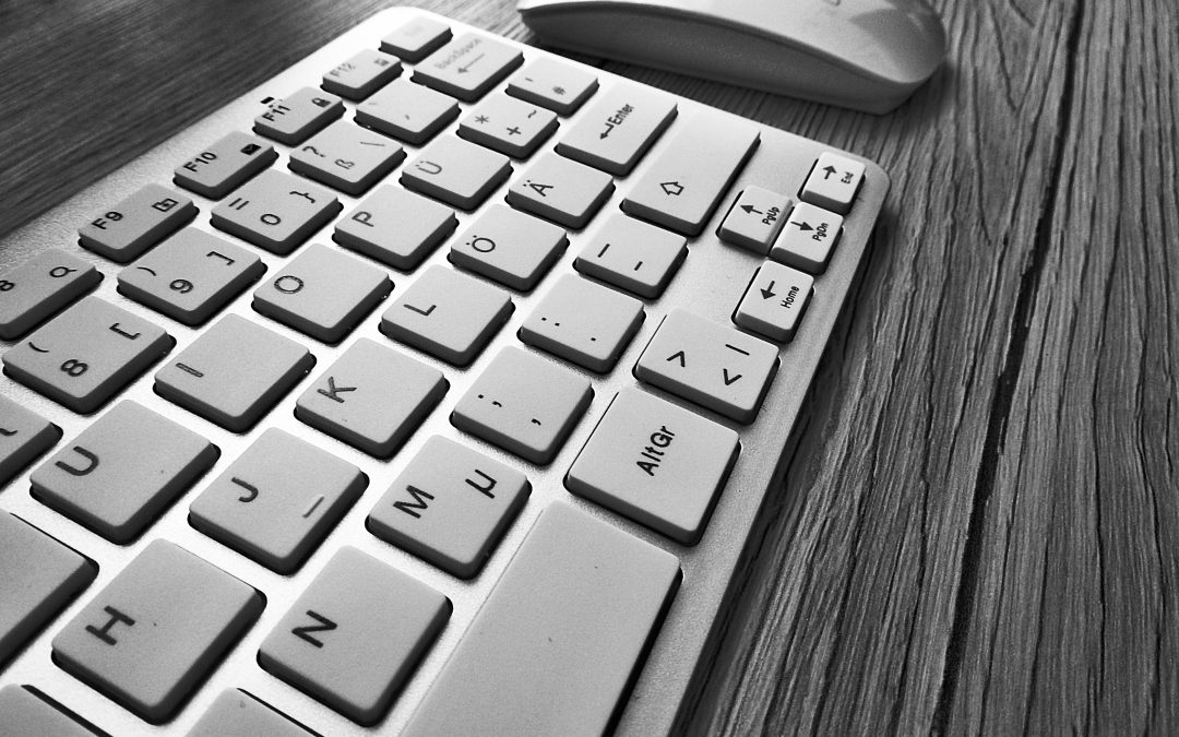 black and white keyboard with mouse